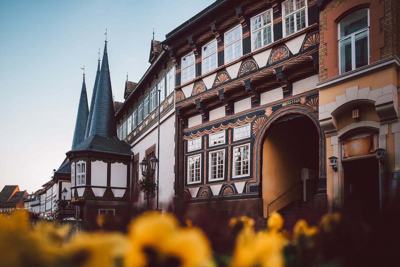 Explore the exquisite and ornate facades of historic buildings in Einbeck's picturesque old town.